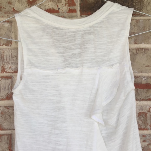 NEW ANTHRO Maeve Poinsot Ruffle-Back Cream Tank XS - Picture 7 of 16